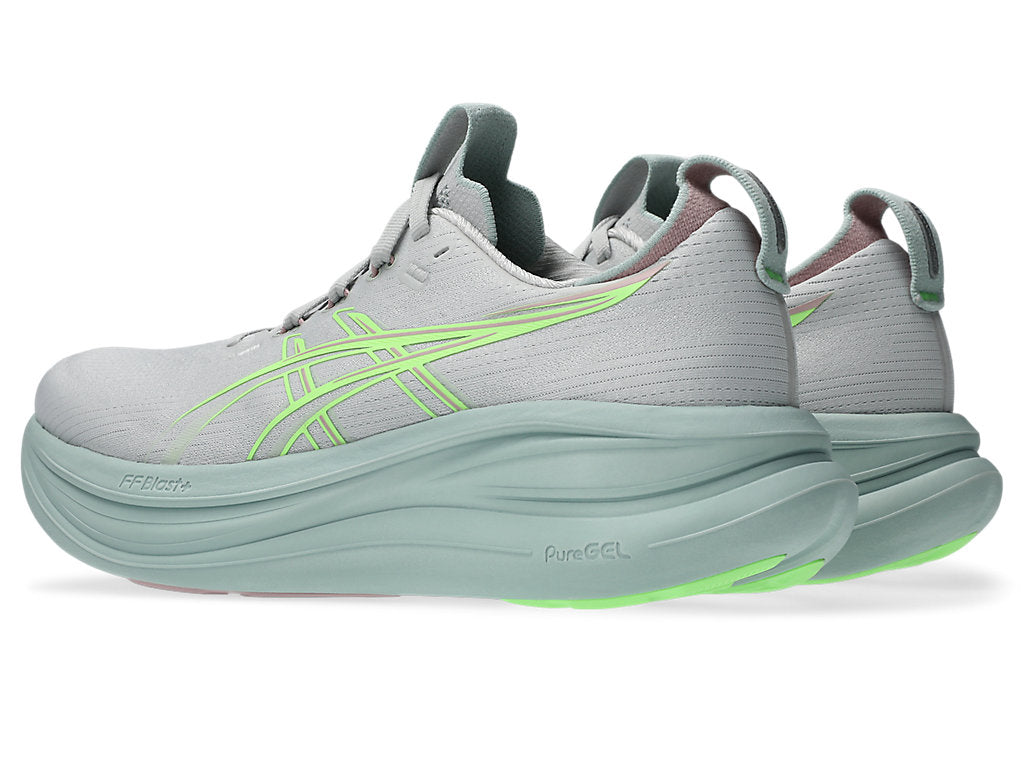 W ASICS Gel-Nimbus 28 Cloud Grey/Illuminate Green
