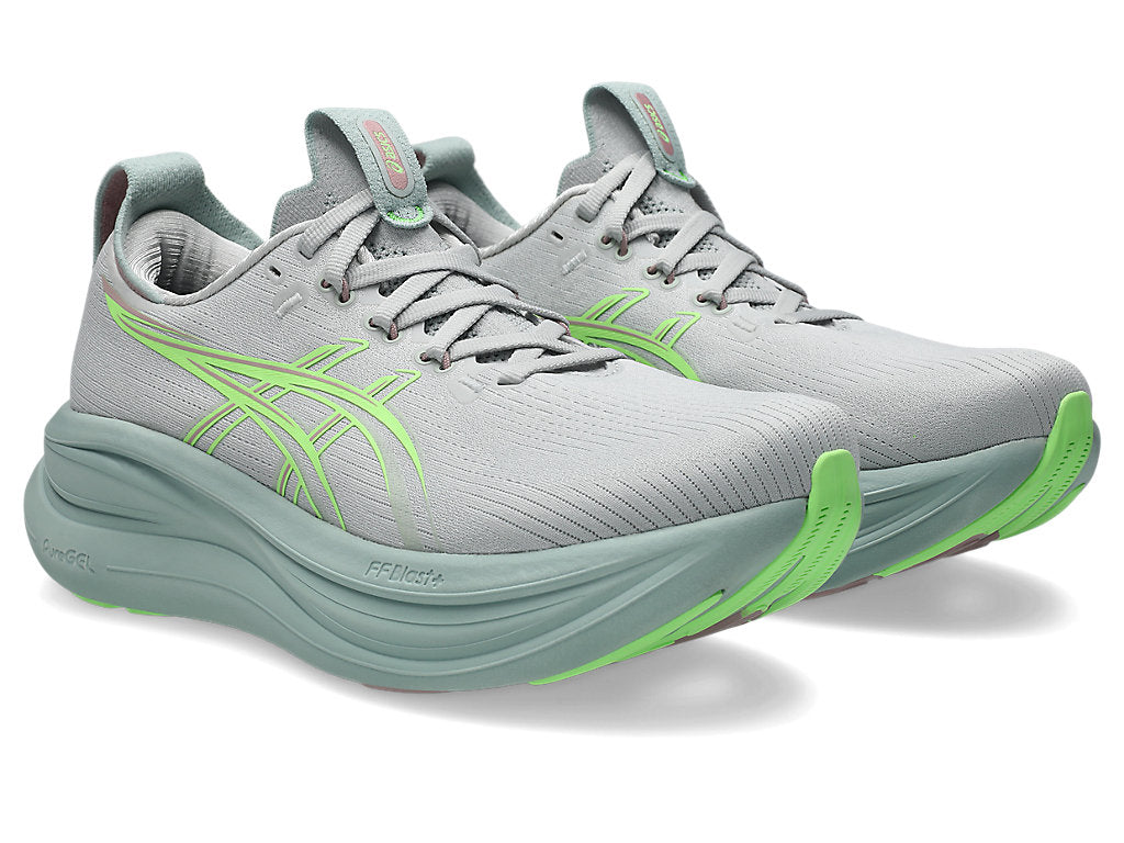 W ASICS Gel-Nimbus 28 Cloud Grey/Illuminate Green