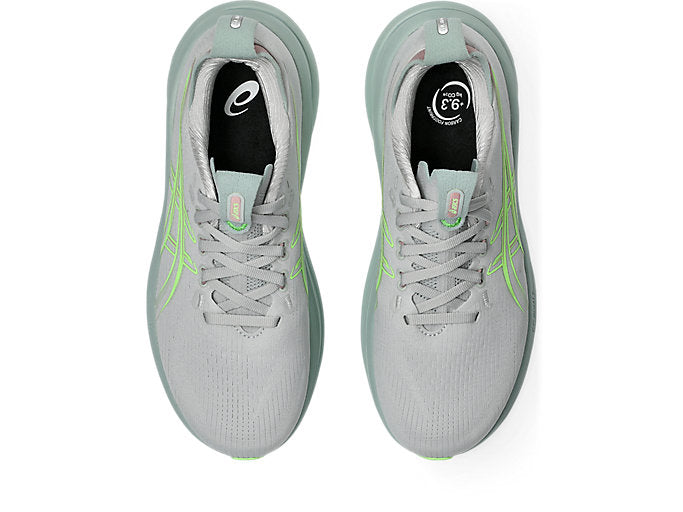 W ASICS Gel-Nimbus 28 Cloud Grey/Illuminate Green