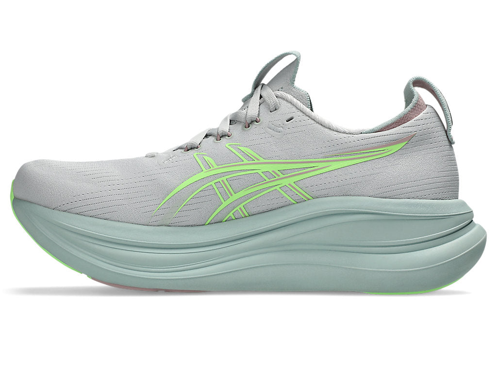 W ASICS Gel-Nimbus 28 Cloud Grey/Illuminate Green